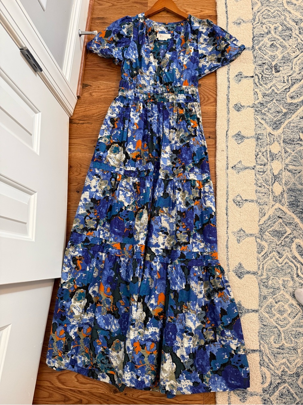 Anthropologie Somerset Maxi Dress Blue Watercolor Size XS - Picture 12 of 13
